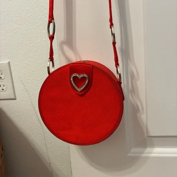 Love Moschino Red Heart Crystal Accent Women's Bag - fair condition - Picture 2 of 8